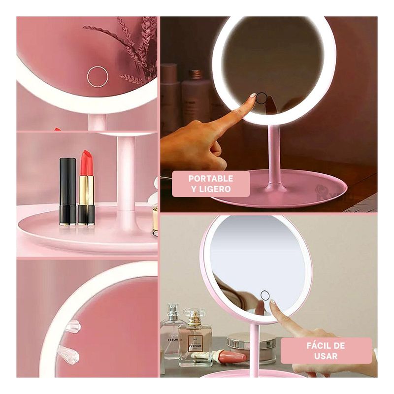 GENERICO - Led Tactil de Cosmetico Color Rosado Y+Gift MiniAgenda