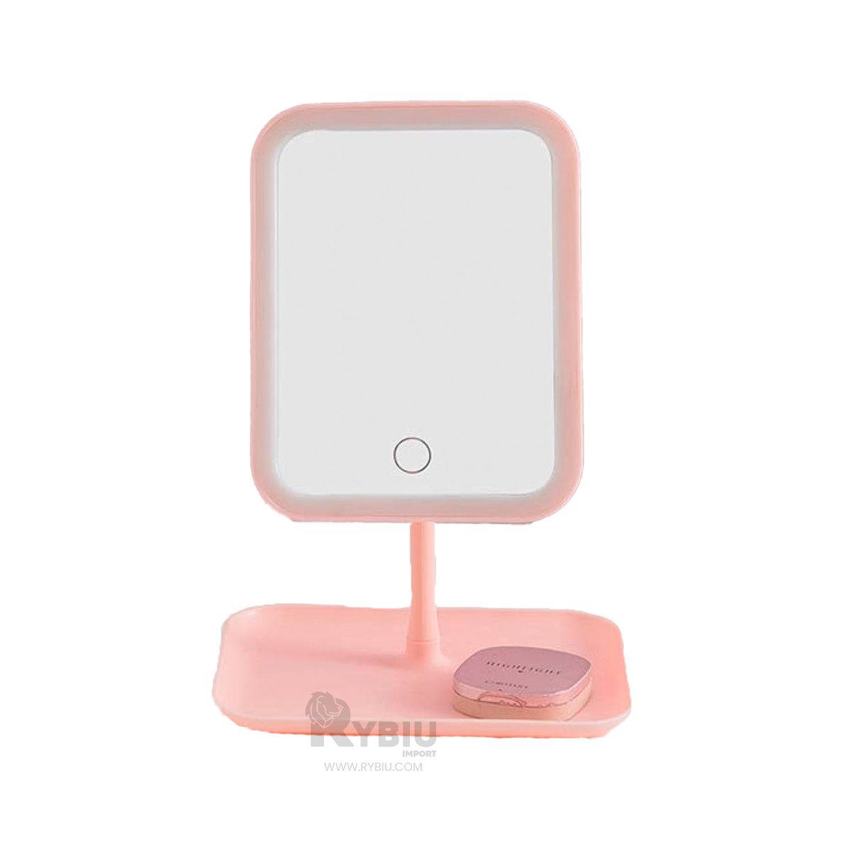 GENERICO - Espejo de Maquillaje Led en Rosado Y+Papel de Regalo