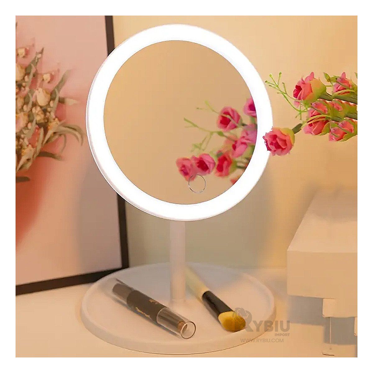 GENERICO - Espejo Led Tactil Circular de Color Blanco