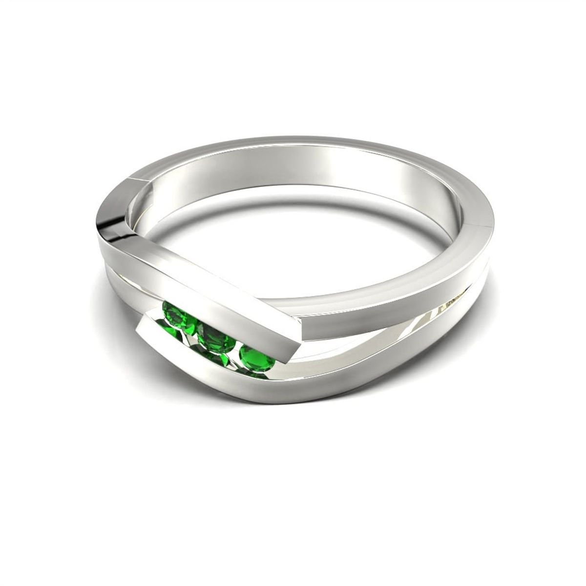 LUYA JOYERÍA - Anillo banda cruzada con corte circular