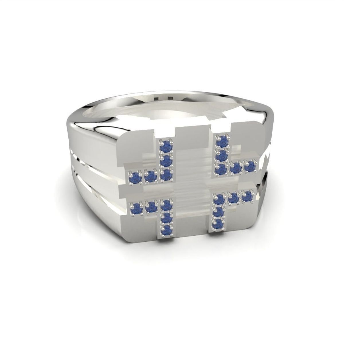 LUYA JOYERÍA - Anillo de cruz con corte circular