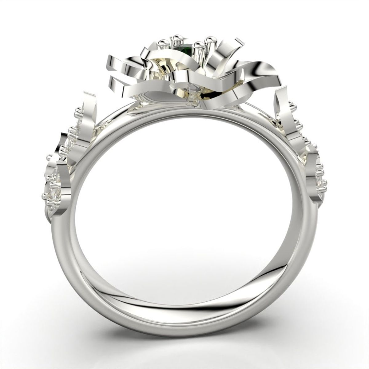 LUYA JOYERÍA - Anillo de flor con corte circular