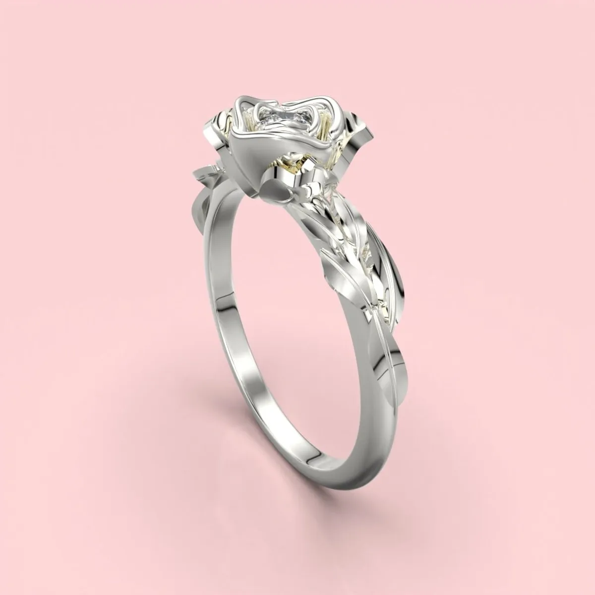 LUYA JOYERÍA - Anillo rosa con corte circular