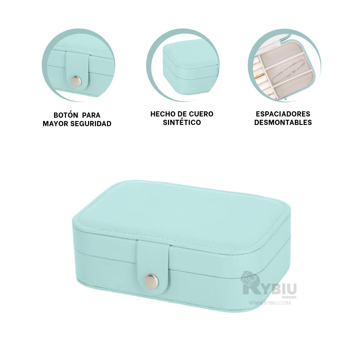 GENERICO - Estuche para Aretes de Color Celeste Claro Y+Gift Stickers