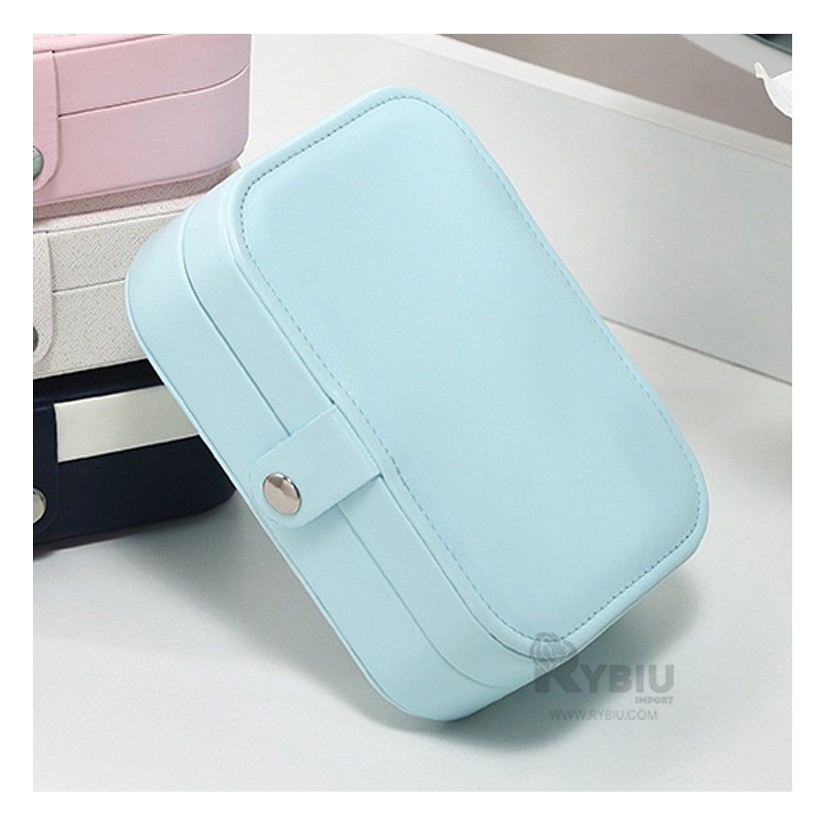 GENERICO - Estuche para Aretes de Color Celeste Claro Y+Gift Stickers