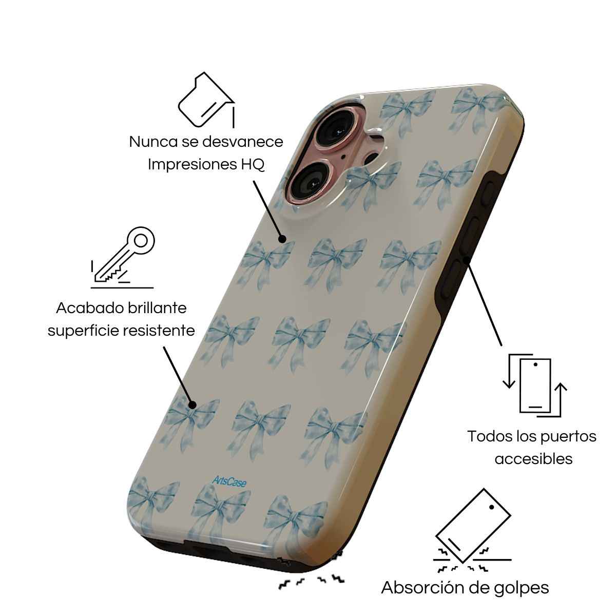 ARTSCASE - Case iphone 16 Pro Blue Ties ArtsCase