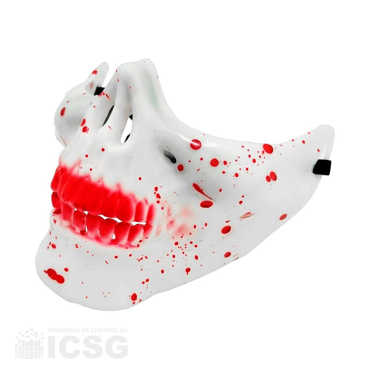 GENERICO - Máscara Media Cara Blanco Cosplay Halloween con Accesorio