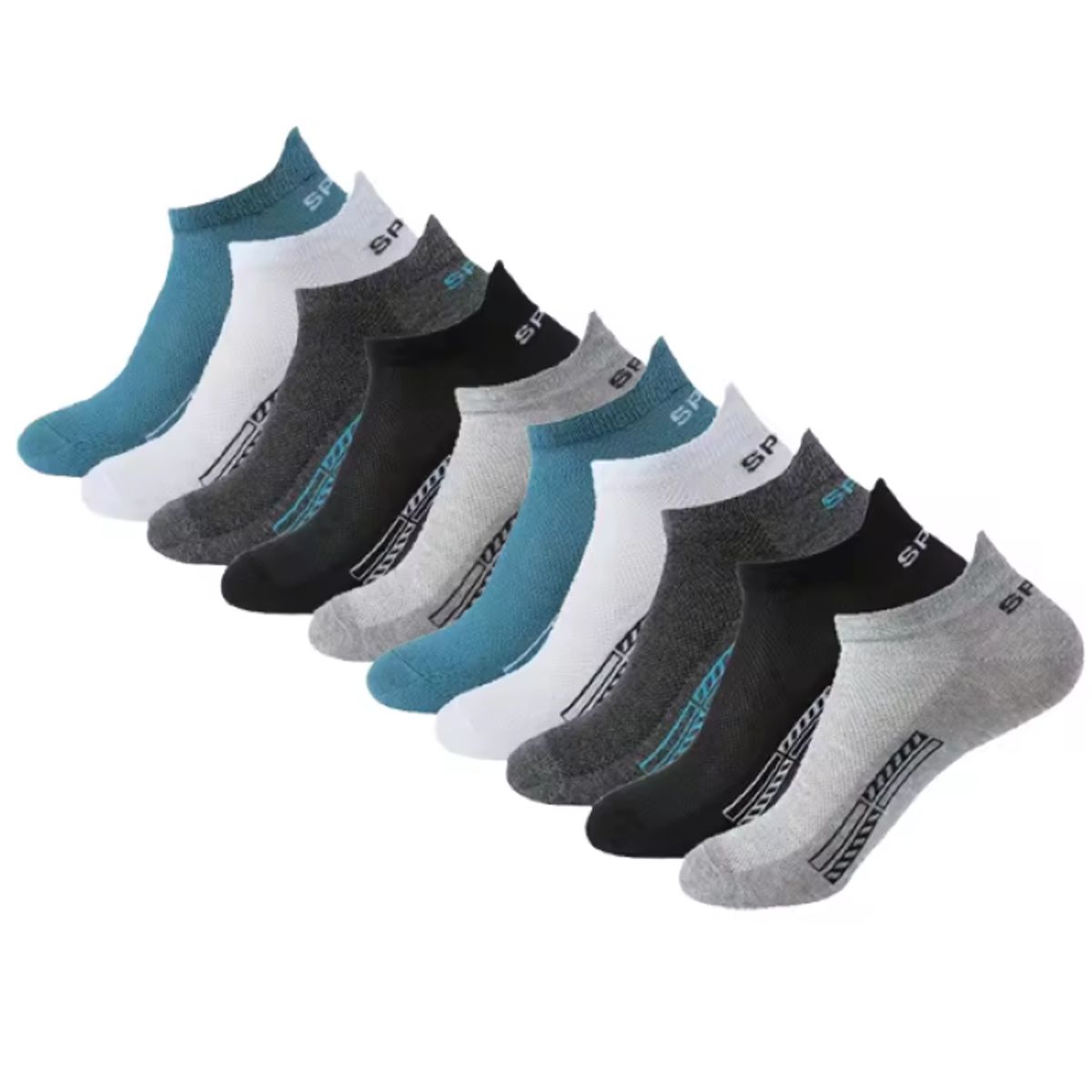 GENERICO - Calceta Tobillera Regular Outfit 10 pares 5 colores