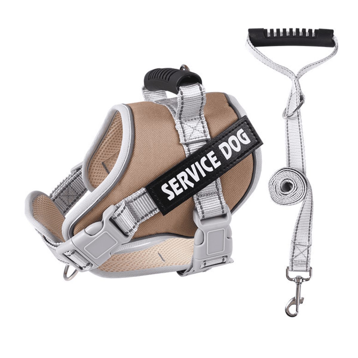 GENERICO - ARNÉS BEIGE TALLA XL REFLECTANTE PARA PERROS CON ASA