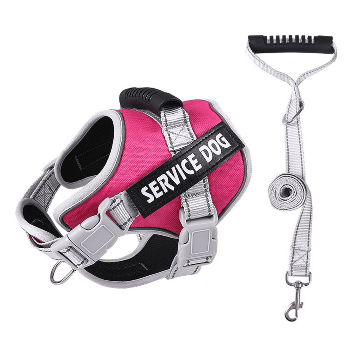 GENERICO - ARNÉS FUCSIA TALLA XL REFLECTANTE PARA PERROS CON ASA