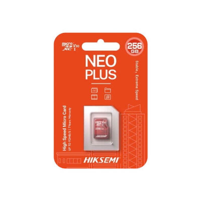 HIKVISION - MEMORIA MICRO SD 256GB HIKSEMI CLASS 10 NEO PLUS