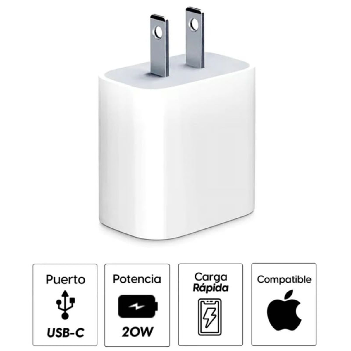 GENERICO - CARGADOR IPHONE 20W CUBO NUEVO - CAJA