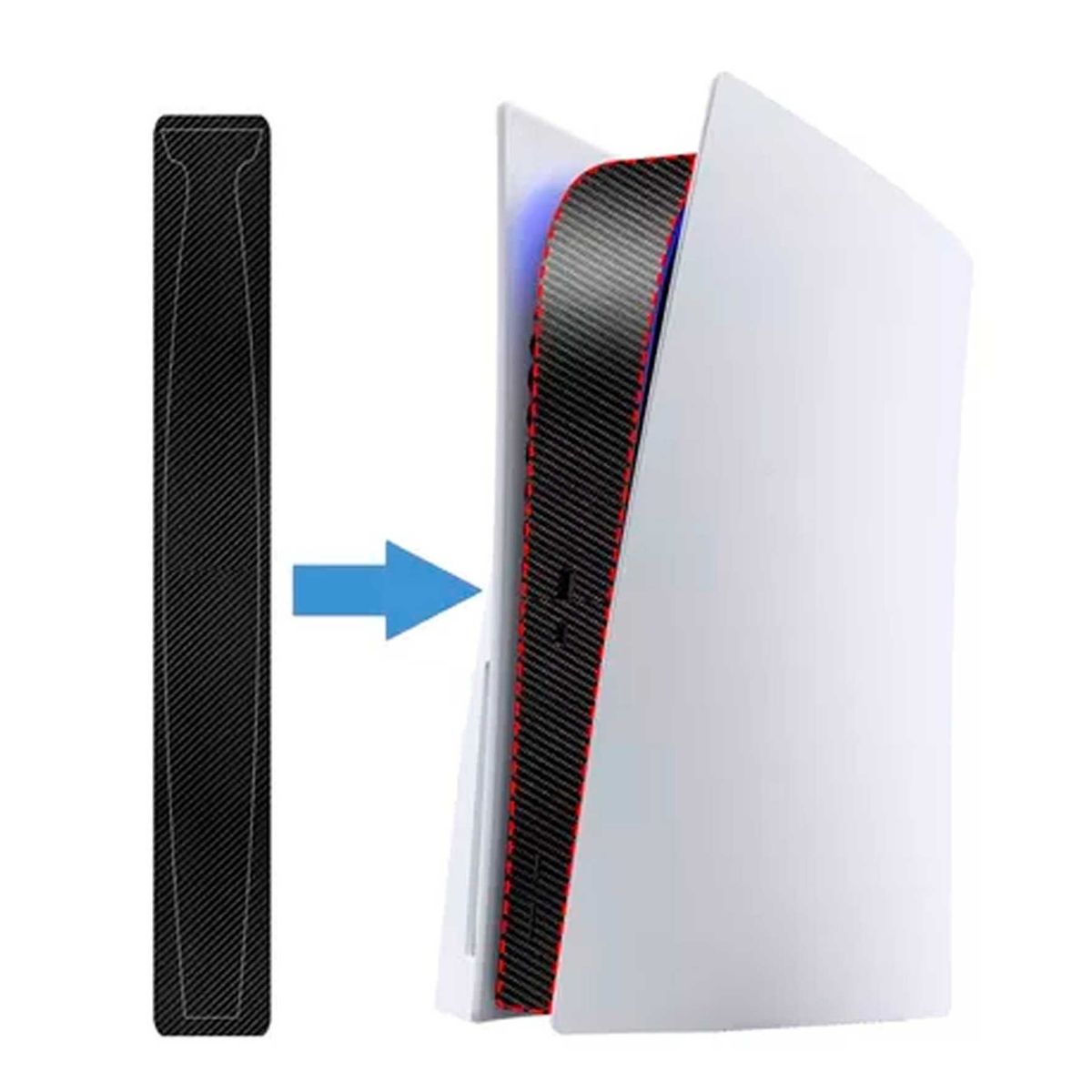 GENERICO - Skin Adhesivo Fibra carbono negro para central de PS5