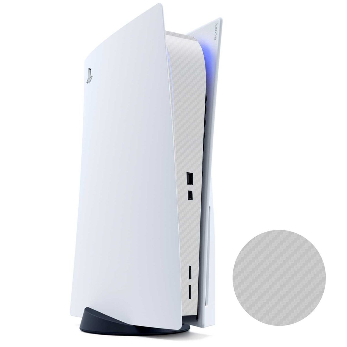 GENERICO - Skin Adhesivo Fibra carbono blanco para central de PS5