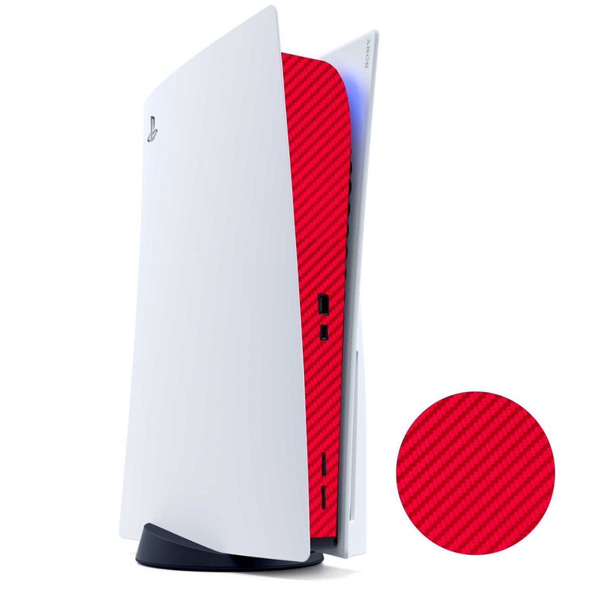 GENERICO - Skin Adhesivo Fibra carbono rojo para central de PS5