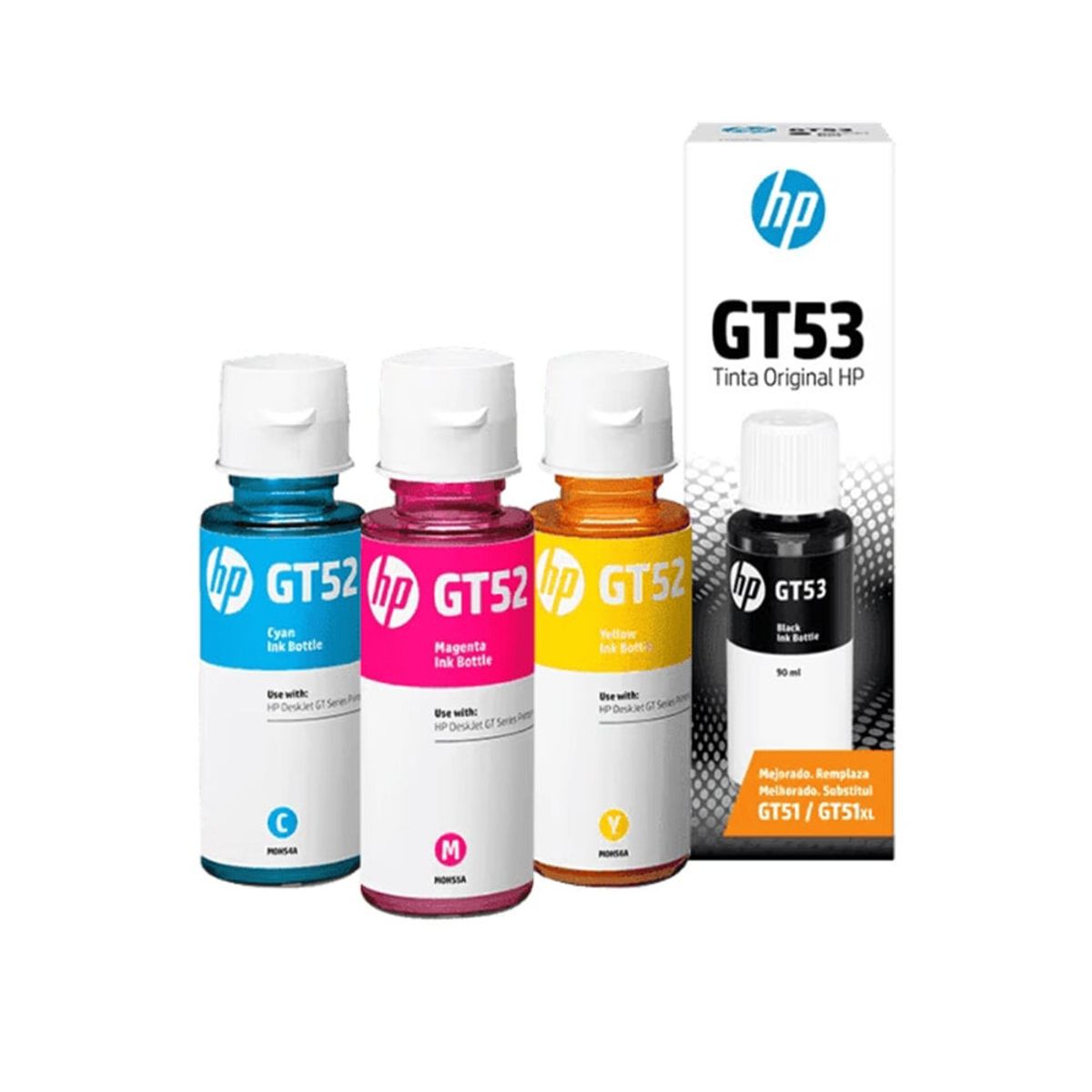 HP - KIT Tinta HP GT52 y GT53 Pack 4 en 1