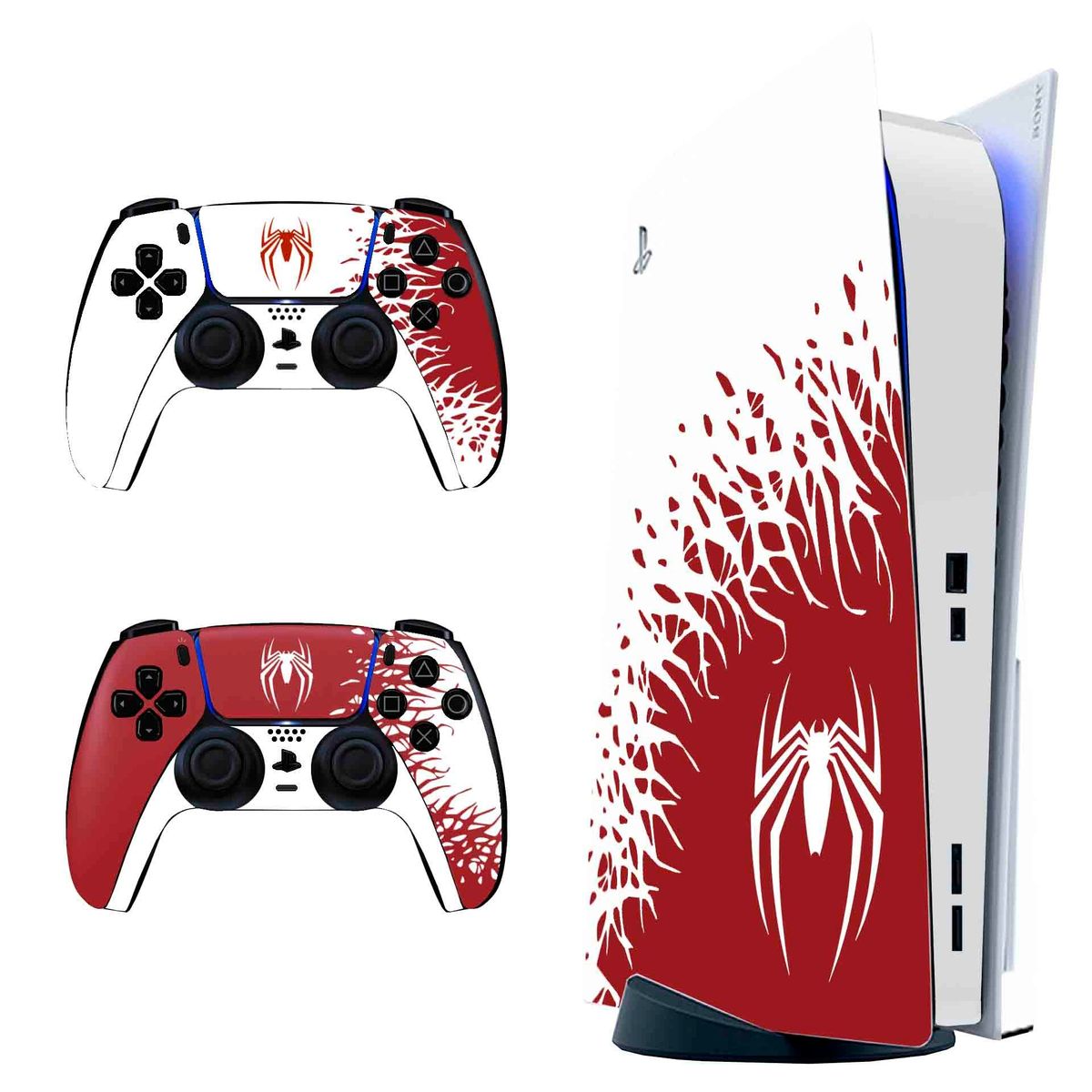 SKIN - Skin Spiderman Blanco para PS5 Disk- Adhesivo Premium - Protección Anti rayaduras