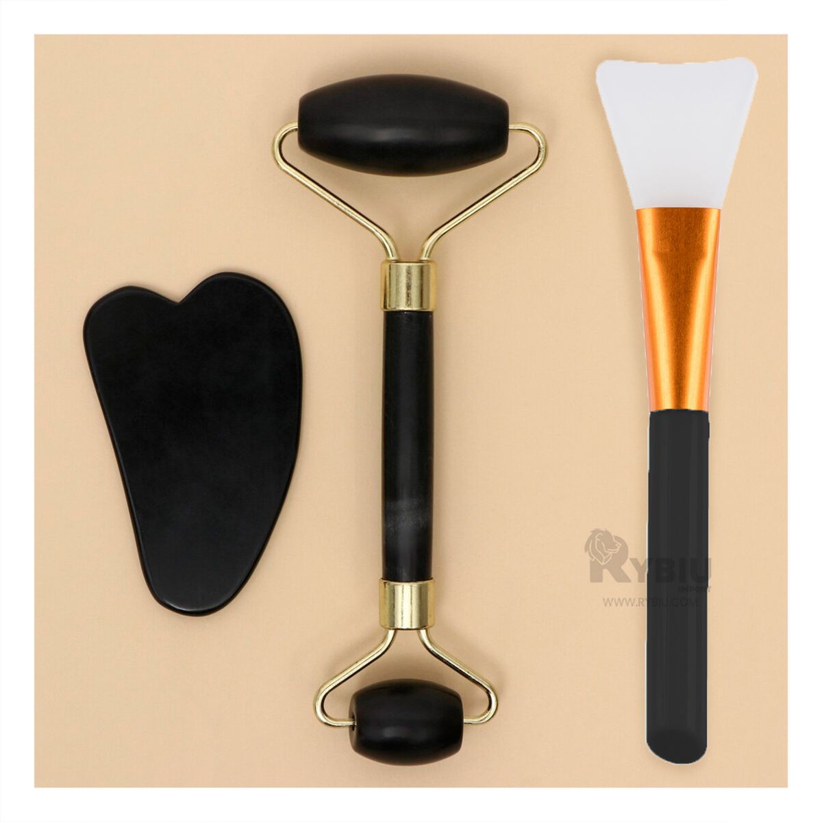 GENERICO - Piedra de Jade en Color Negro Y+Ligas de Regalo