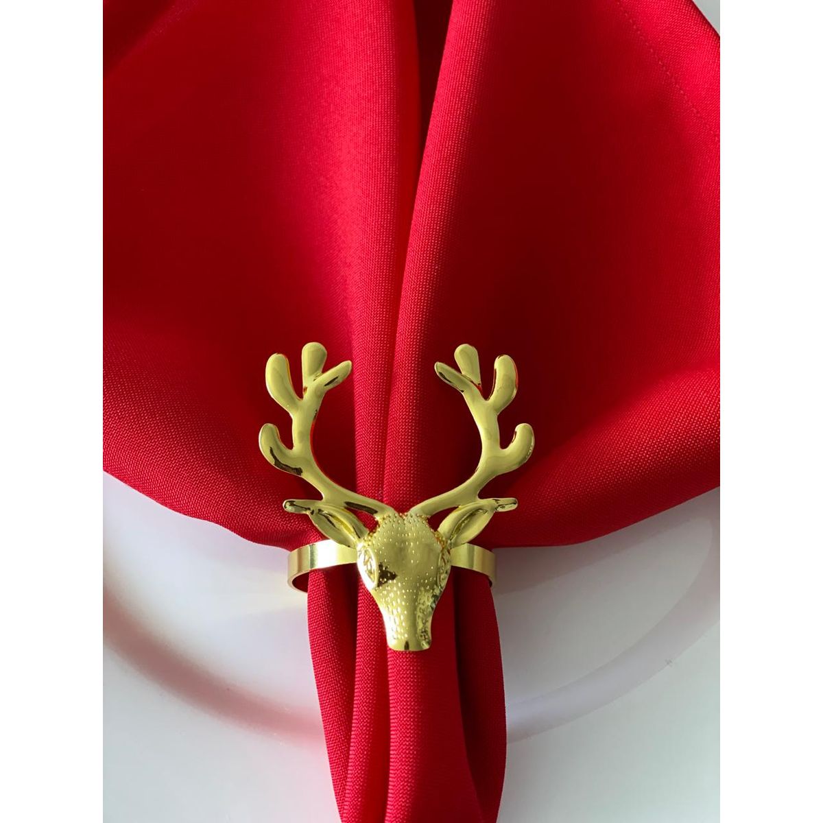 GENERICO - Servilletas de tela lino color rojo juego de 4 - 40 X 40cm