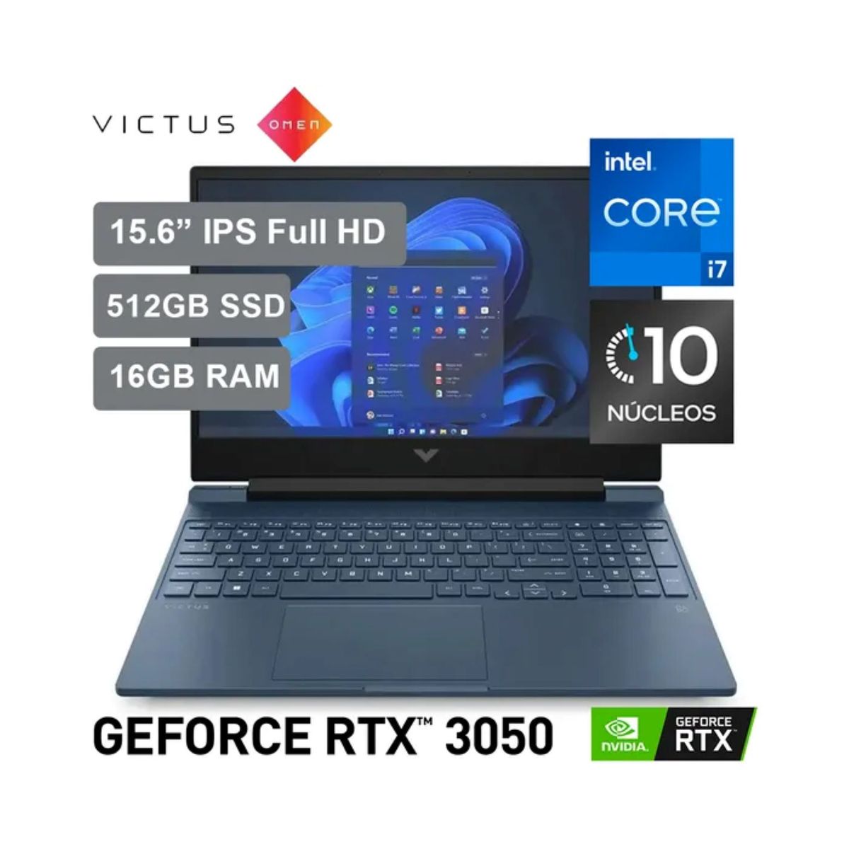 HP - Laptop HP 15-fa0007la Core I7 12650H 16gb 512gb ssd 15.6 FHD 4G Video RTX 3050 Window 11