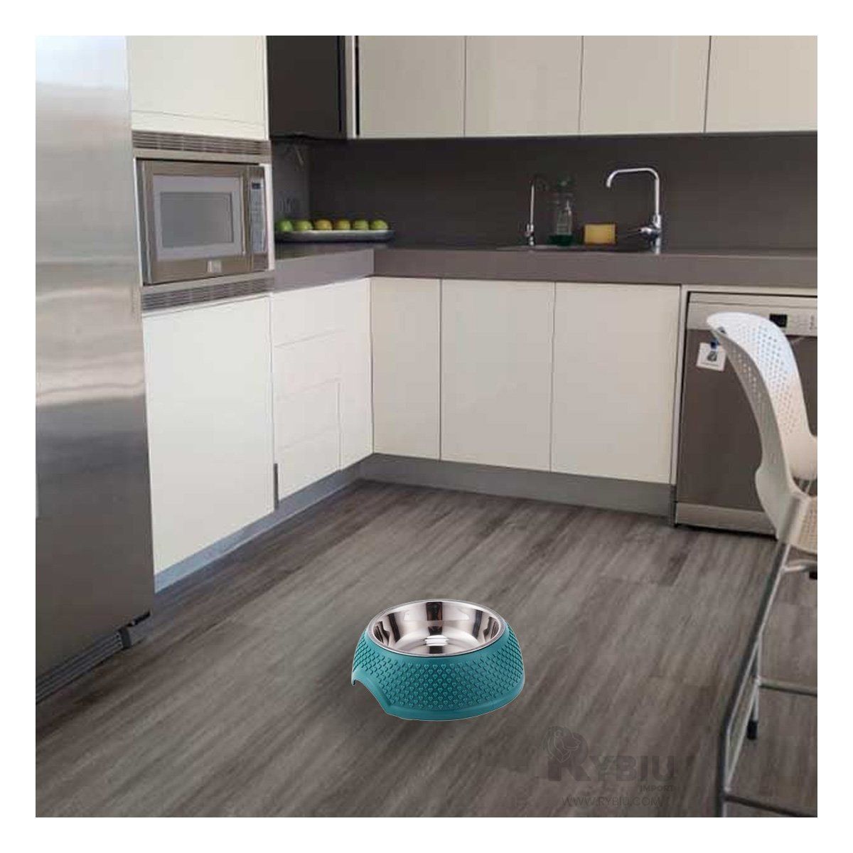 RYBIU IMPORT - Plato Premium Pet en Color Verde Oscuro Y+Papel de Regalo