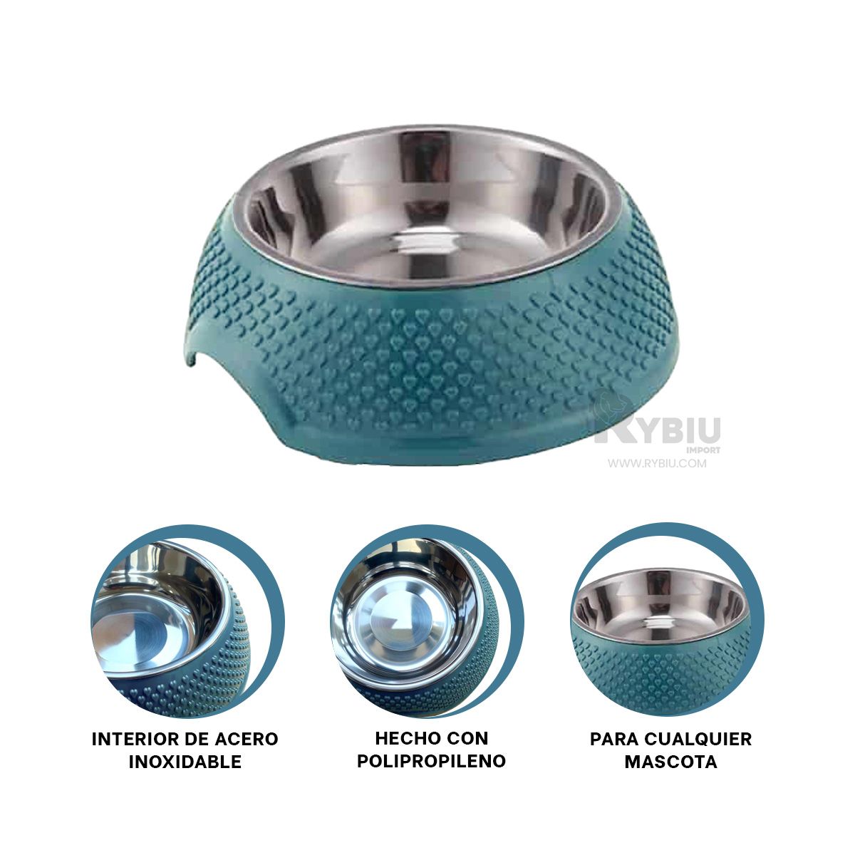 RYBIU IMPORT - Plato Premium Pet en Color Verde Oscuro Y+Papel de Regalo