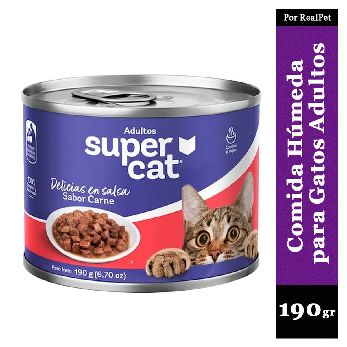 SUPERCAT - Comida Húmeda Salsa para Gatos Supercat Sabor Carne 190 gr