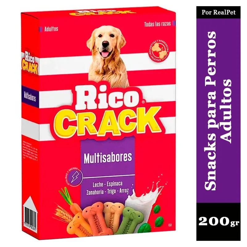 GENERICO - Snack para Perros Adultos Ricocrack Multisabores 200 gr