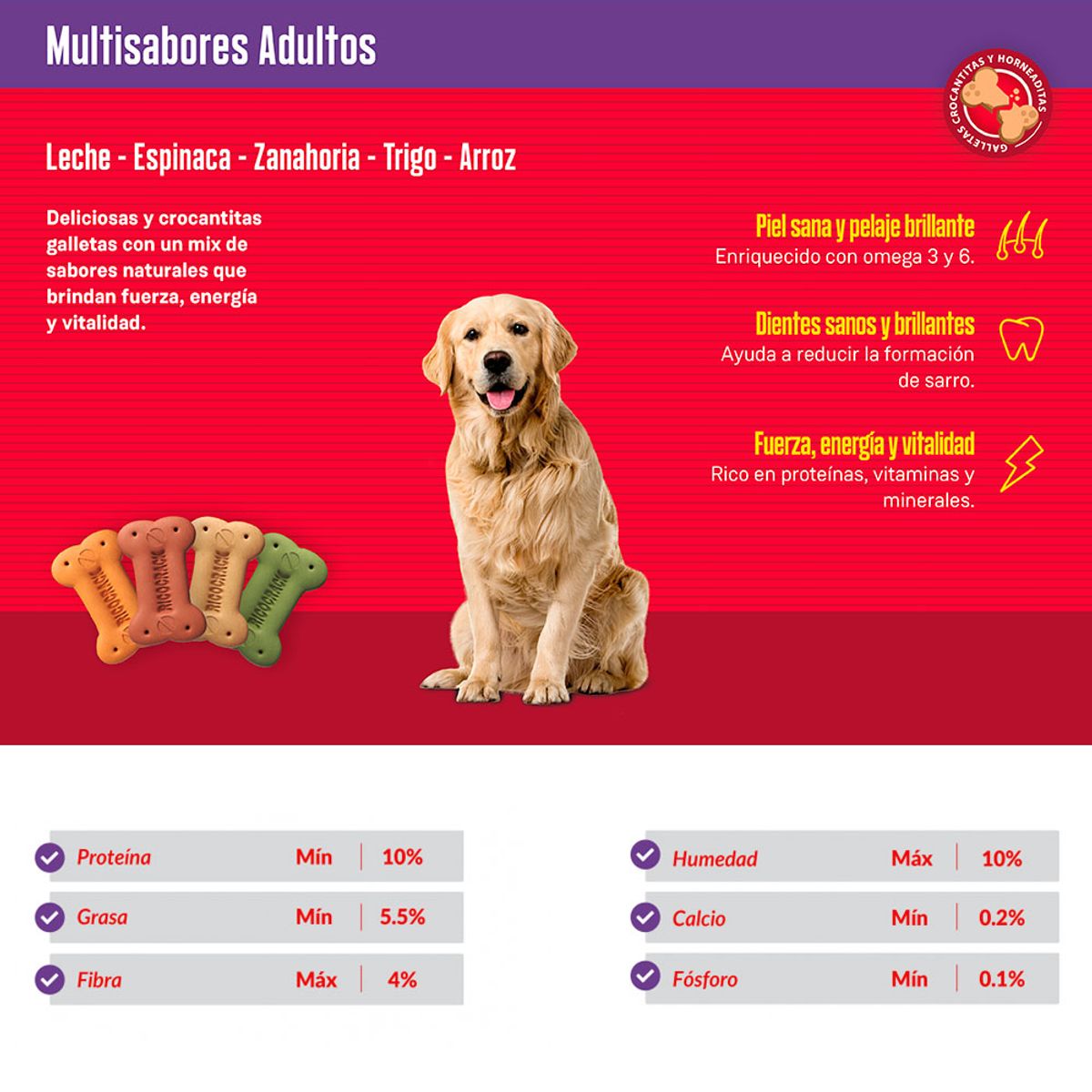 GENERICO - Snack para Perros Adultos Ricocrack Multisabores 200 gr