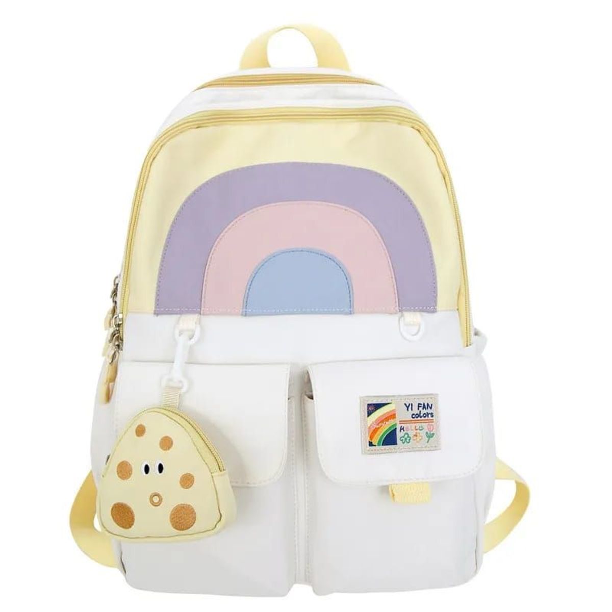 GENERICO - MOCHILA  ARCO IRIS KAWAI - BLANCO