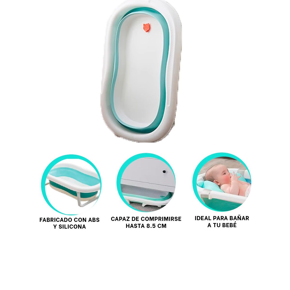 OEM - BAÑERA PLEGABLE PARA BEBE COLOR VERDE