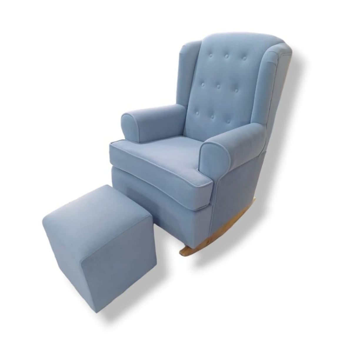 NO LOGO - Mecedora de Lactancia Antifluido Mod Percha color Celeste