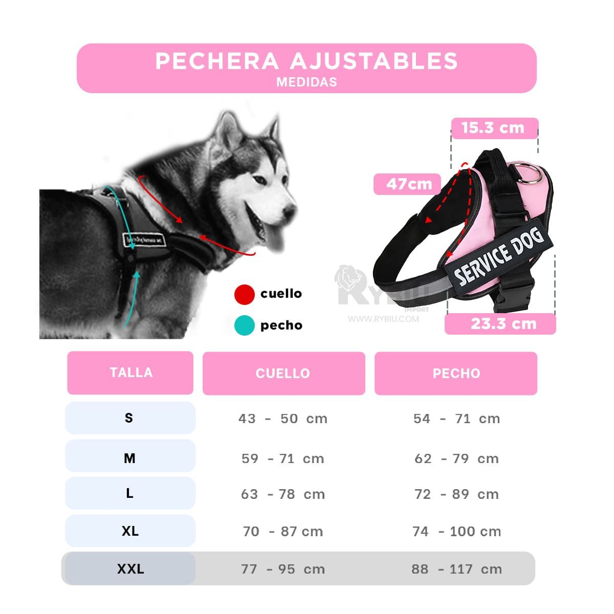 GENERICO - Correa Apto para Perros Grandes XXL Rosado Y+Ligas de Regalo