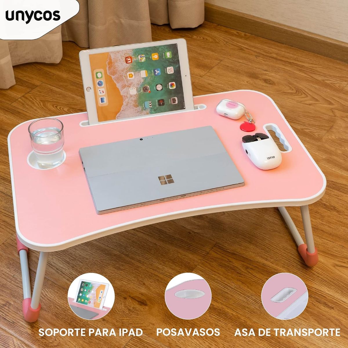 GENERICO - Mesa Multifuncional Portátil Bandeja Ergonómica Plegable Posavasos