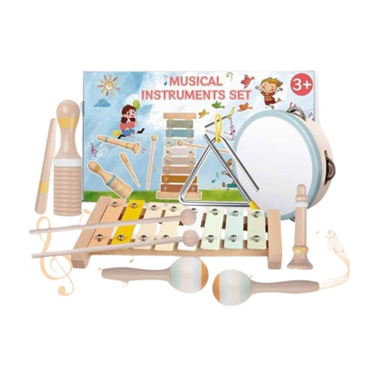 GENERICO - Set de Instrumentos Montessori de Madera para Niños