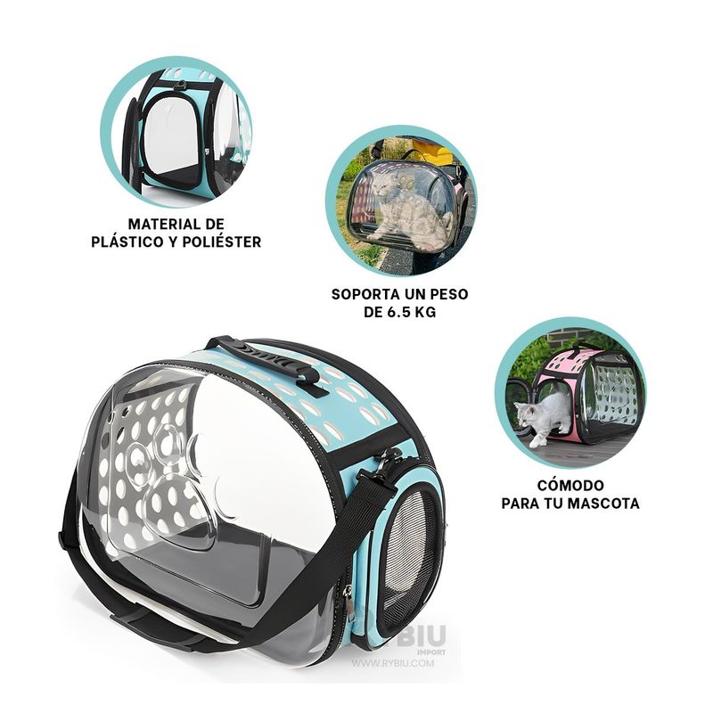 RYBIU IMPORT - Maletin para Paseos de Perros en Celeste Y+Regalo Agendita