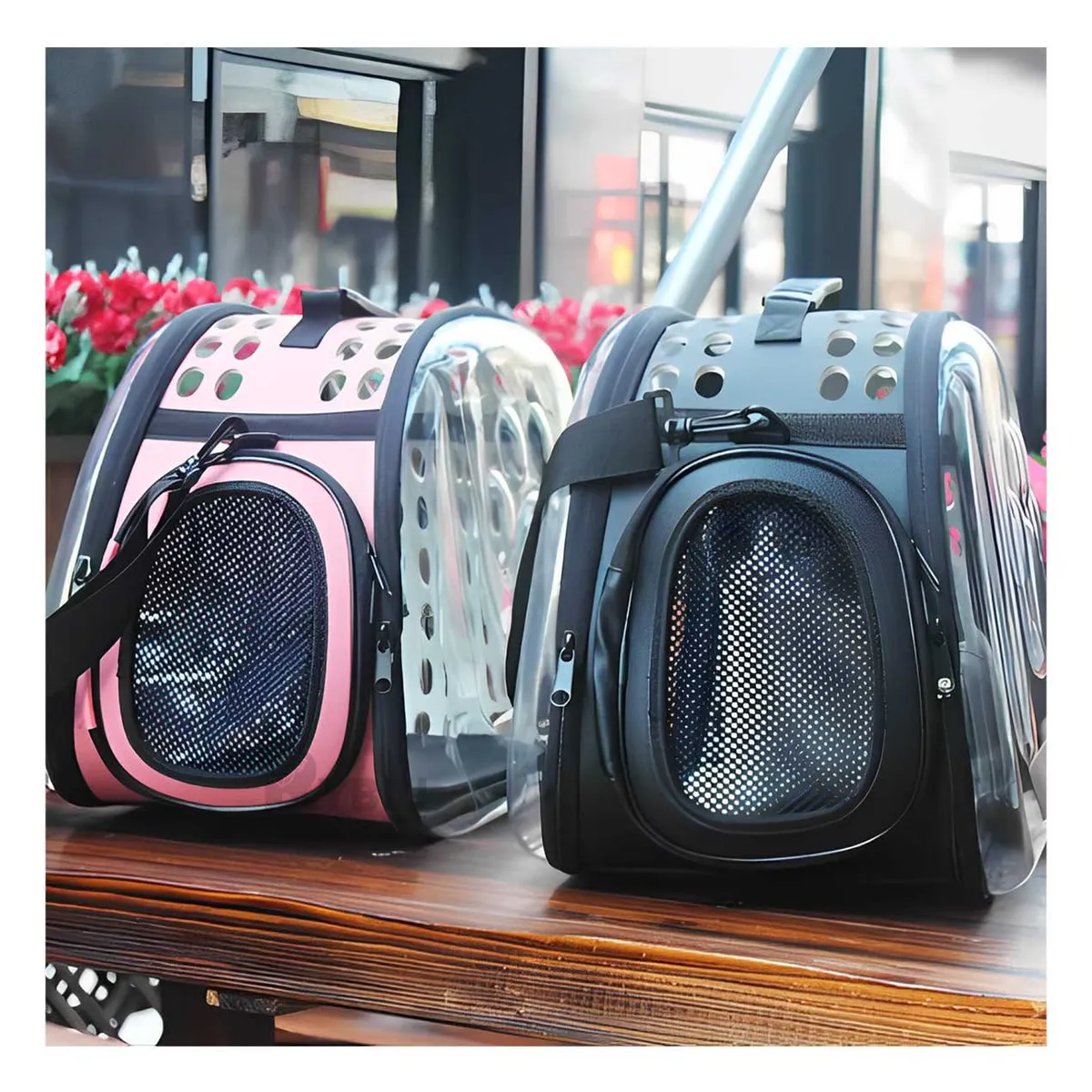 RYBIU IMPORT - Transportador Practico de Perros en Rosado Y+Papel de Regalo