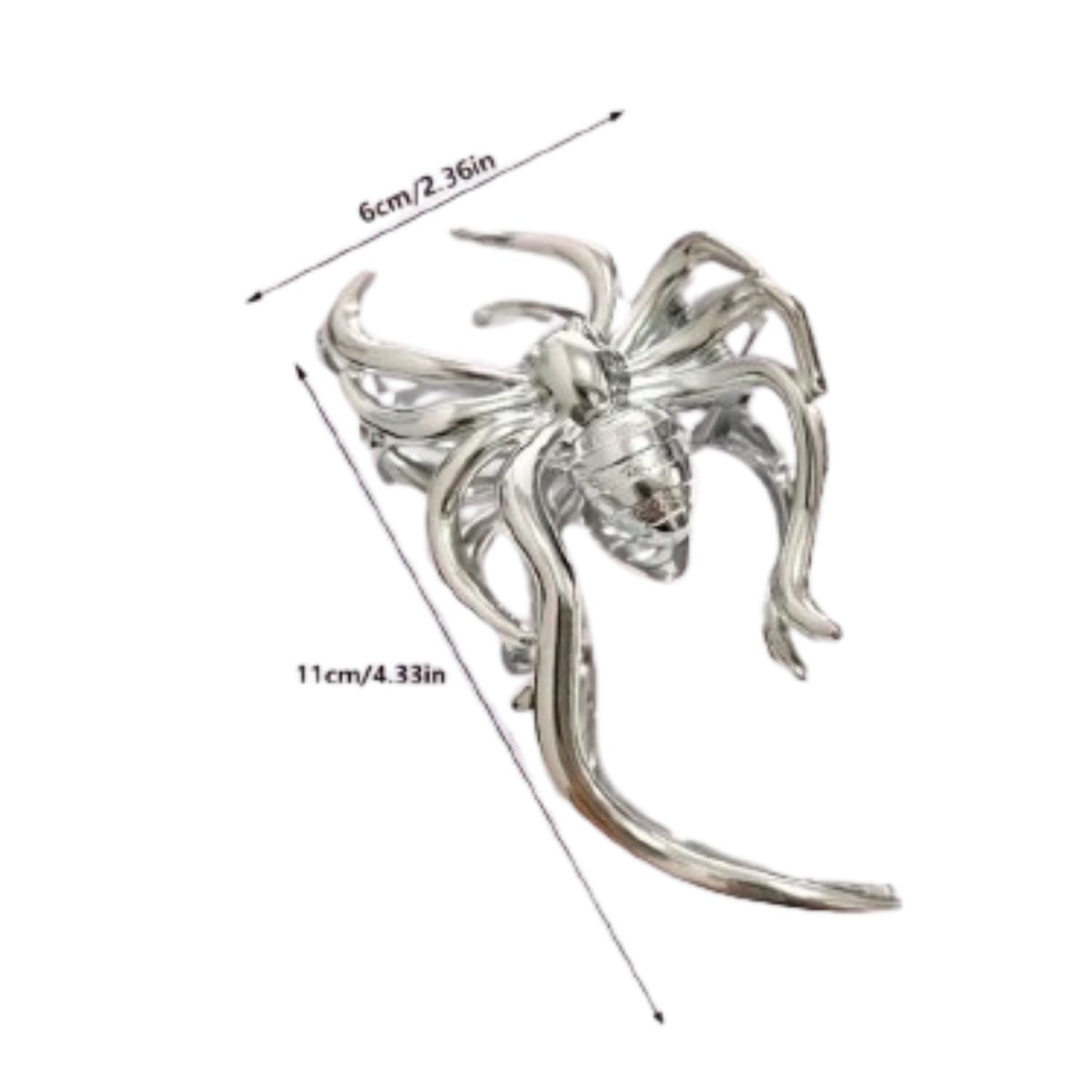 GENERICO - Gancho Cabello Araña Halloween Plateado