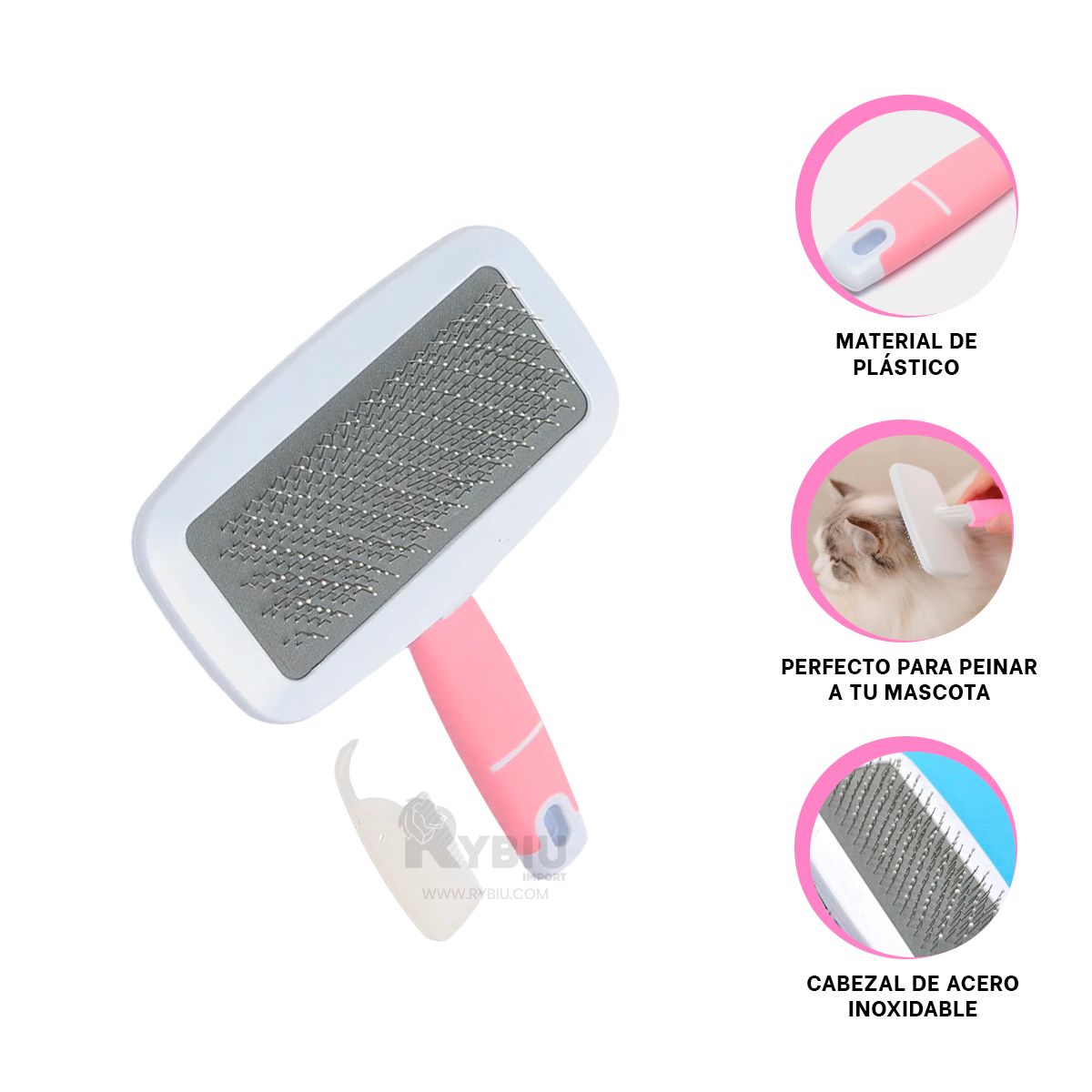 GENERICO - Kit Desenredante de Pelo para Gatos Rosado Y+Regalo Agendita