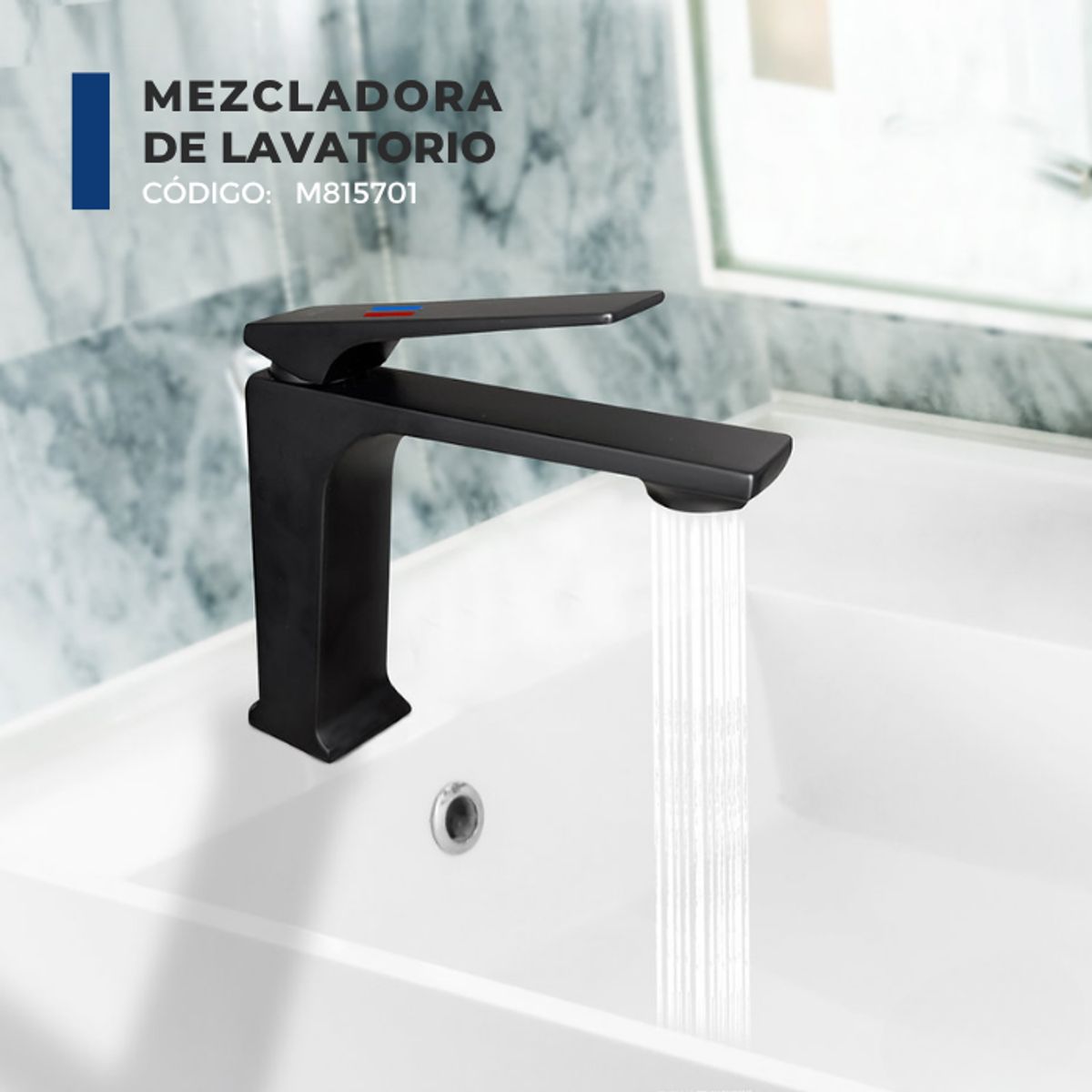 XM - MEZCLADORA MONOCOMANDO DE LAVATORIO NEGRO M815701