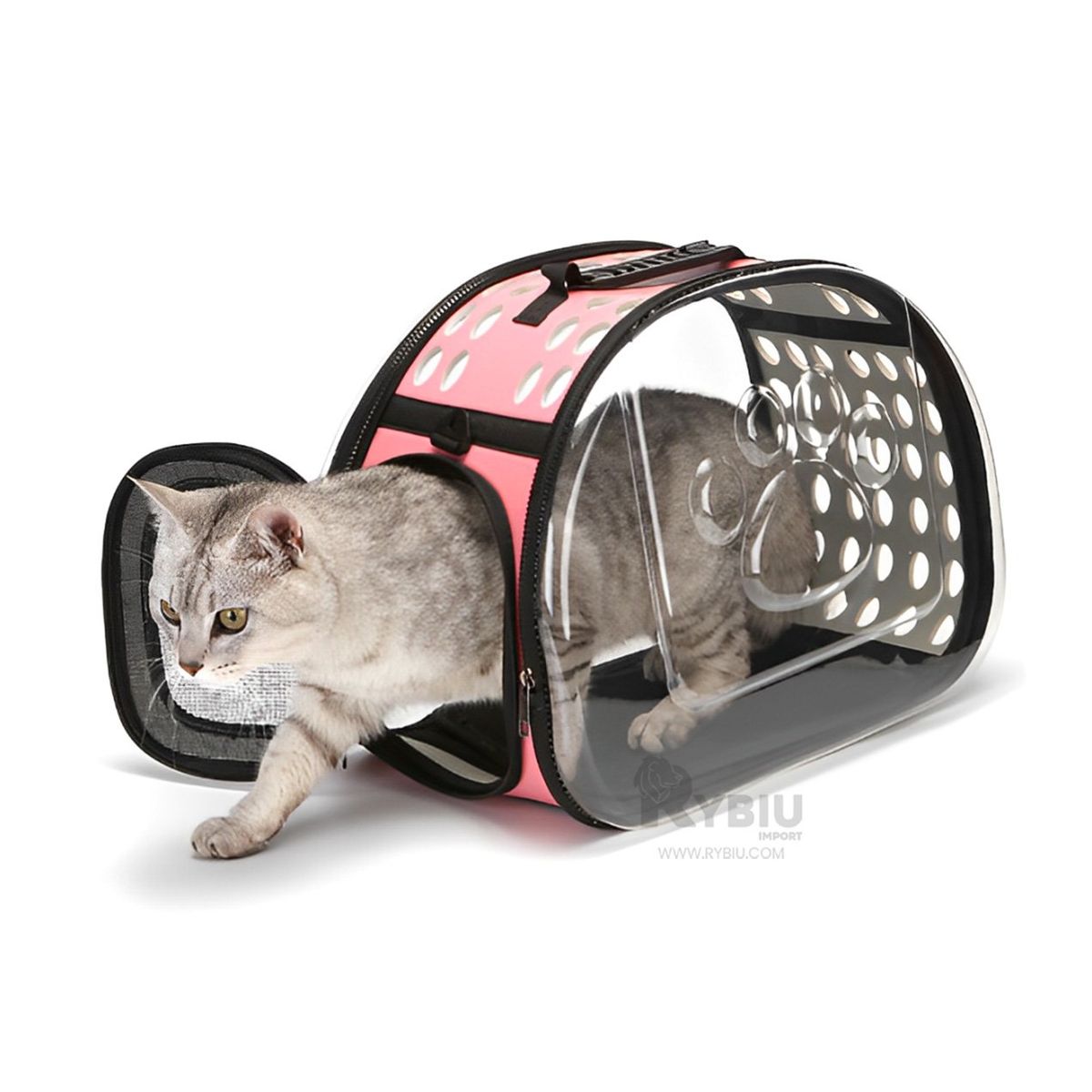 GENERICO - Maletin para Transportar Gatos en Color Rosado Y+Stickers