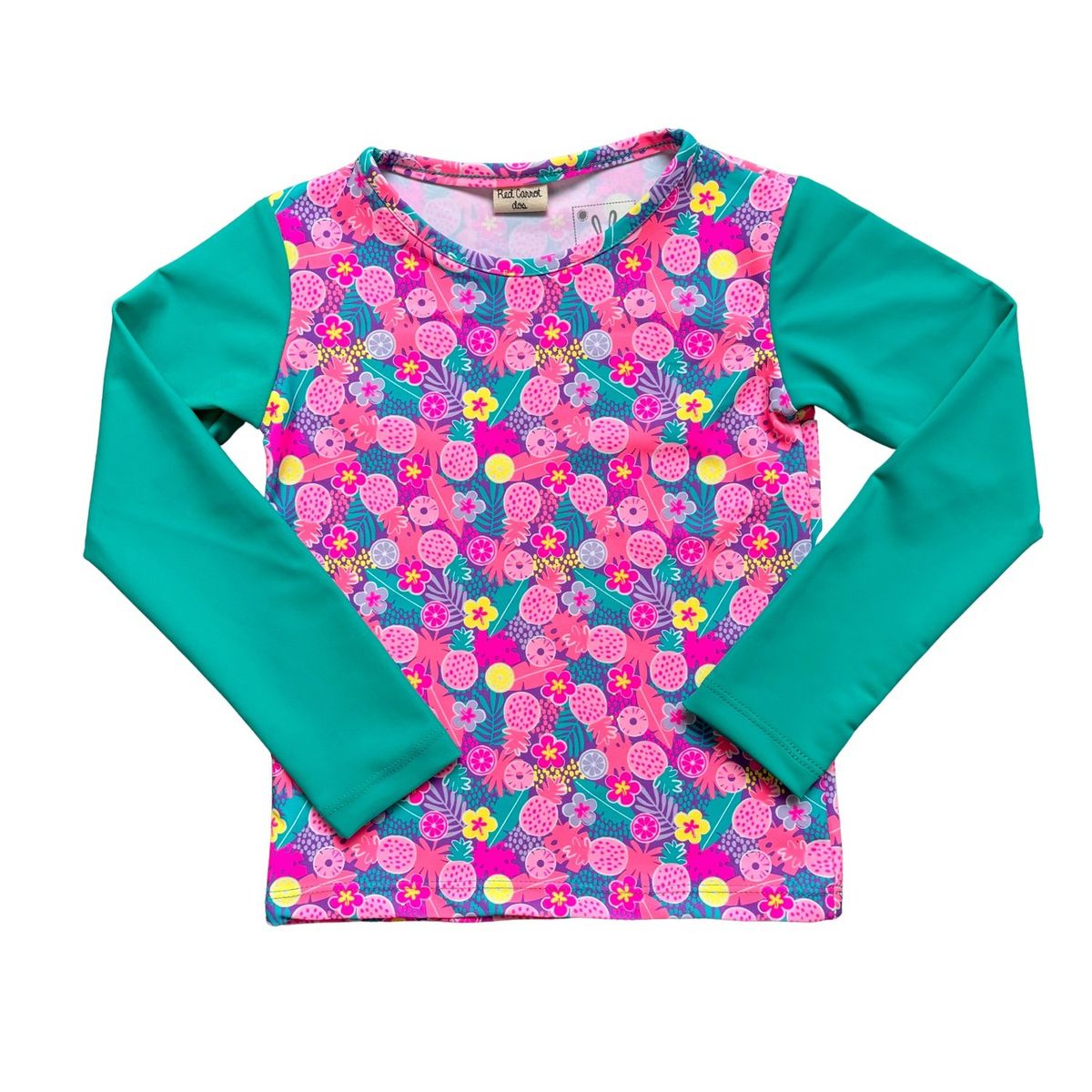 RED CARROT - Polo para nadar niña manga larga lycra  frutas brazos verdes