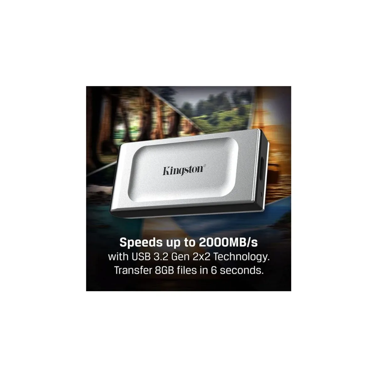 KINGSTON - DISCO Externo PORTABLE SSD KINGSTON XS2000 4TB USB C 2000MBS VELOZ