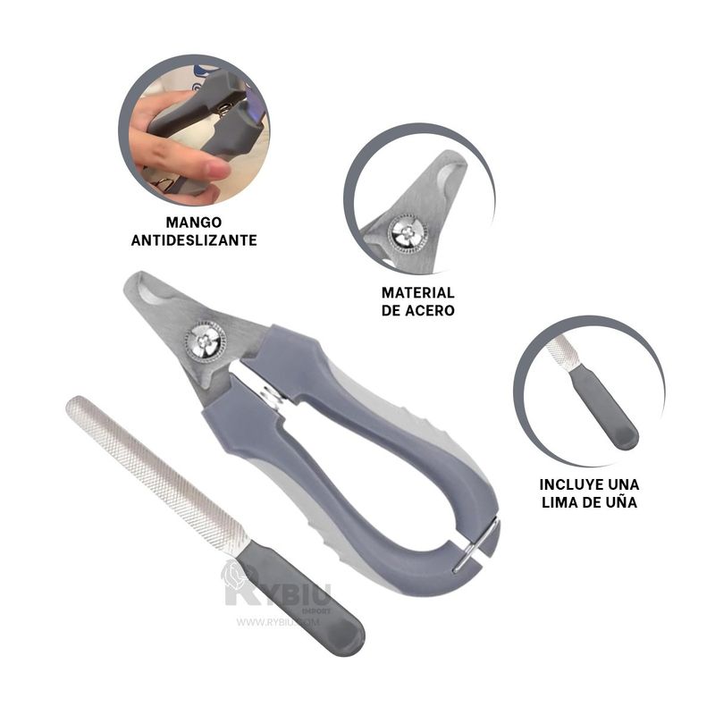 RYBIU IMPORT - Alicate Ideal para Uñas Pet en Plomo Y+Envoltorio de Regalo