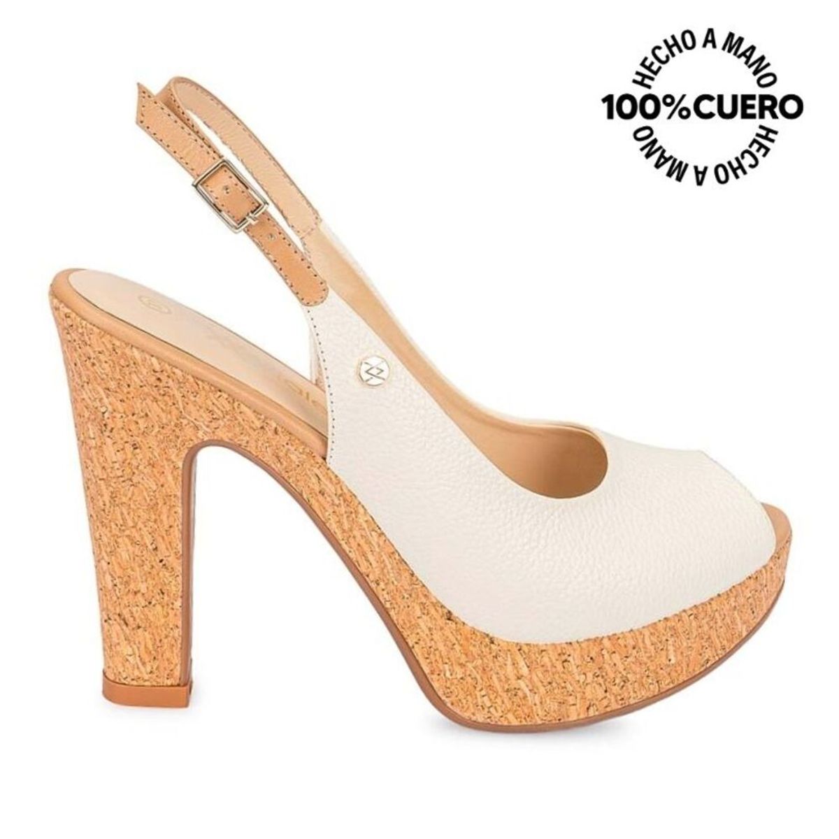 VIALE - Sandalia Peep Toe Casual TATI-2503 HuesoTrigo Viale Cuero