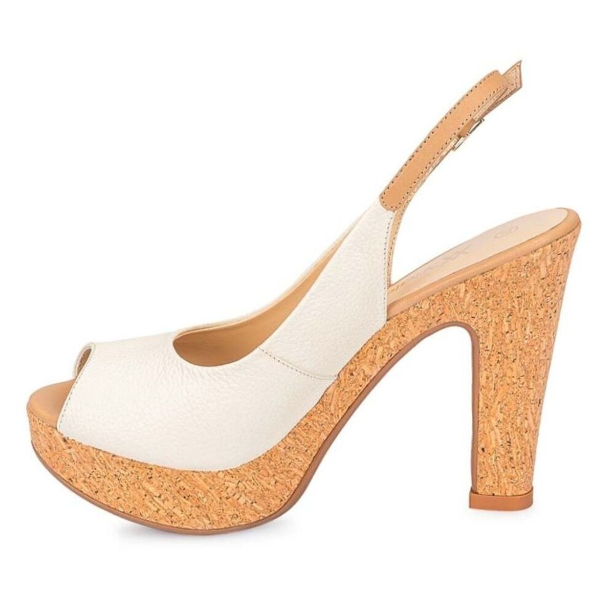 VIALE - Sandalia Peep Toe Casual TATI-2503 HuesoTrigo Viale Cuero