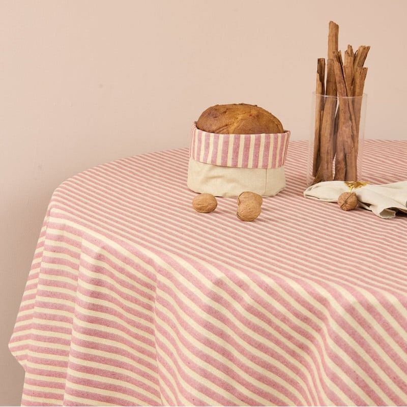 CASIOPIA - Mantel antimanchas redondo 810 sillas LUREX ROJO
