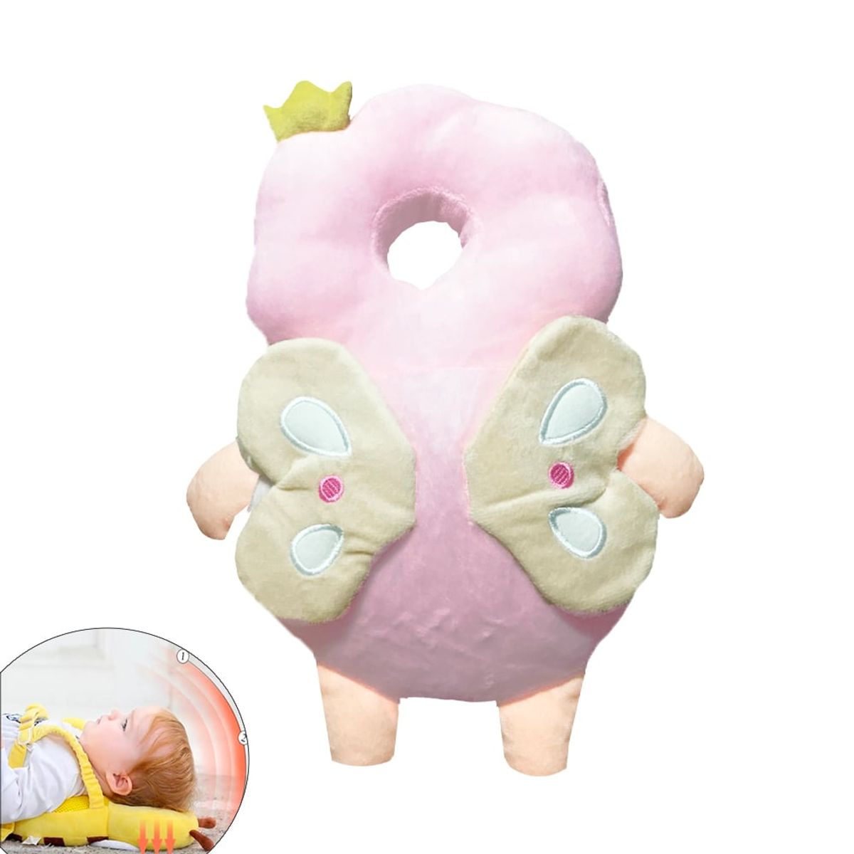 GENERICO - Protector anti caida mariposa rosa para bebe