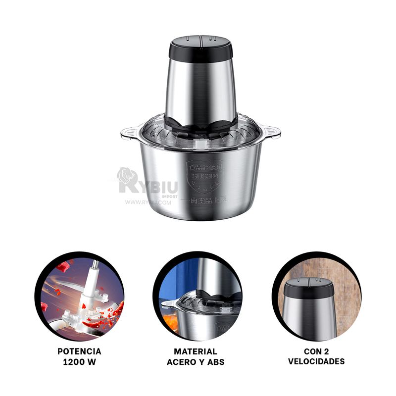 RYBIU IMPORT - Triturador con Capacidad 3L Electrico Y+Envoltorio de Regalo