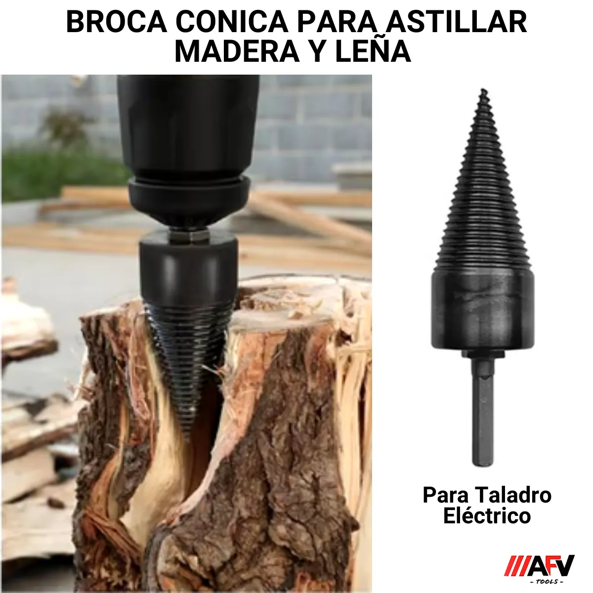 GENERICO - Broca para Astillar Madera y Leña con Taladro 42mm